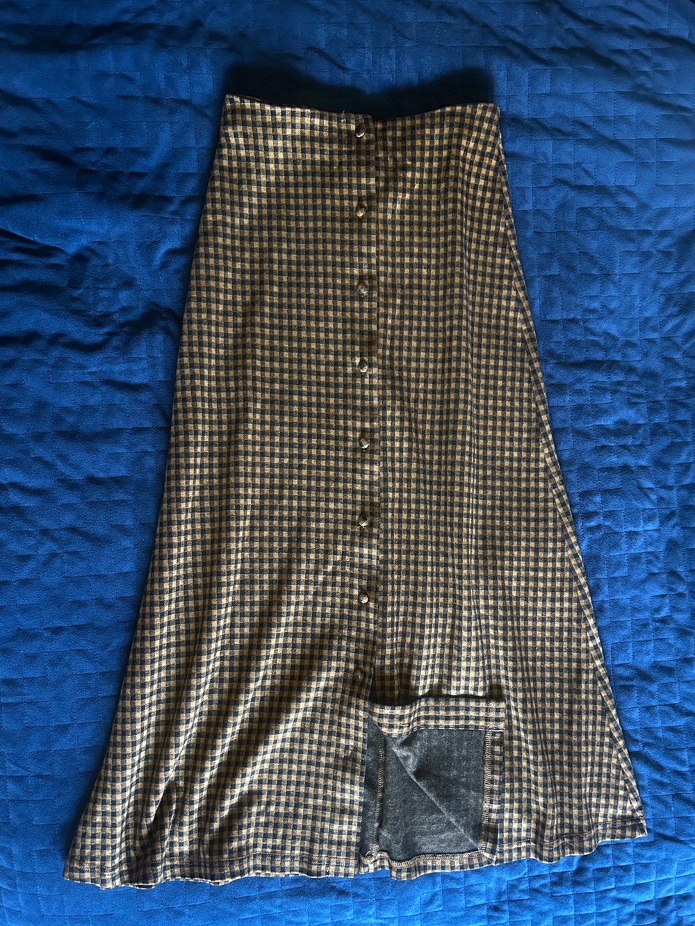 Cider Long checkered orange/black skirt